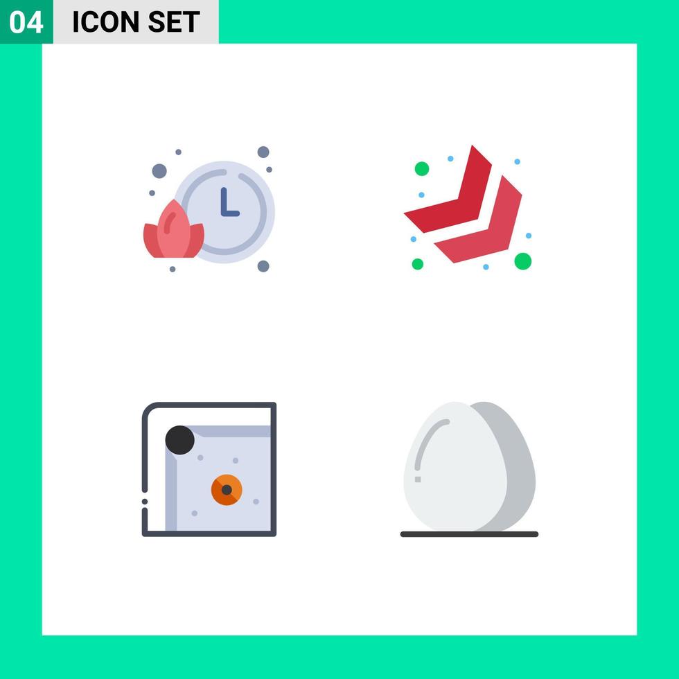 Modern Set of 4 Flat Icons Pictograph of lotus play arrow air hockey drinks Editable Vector Design Elements