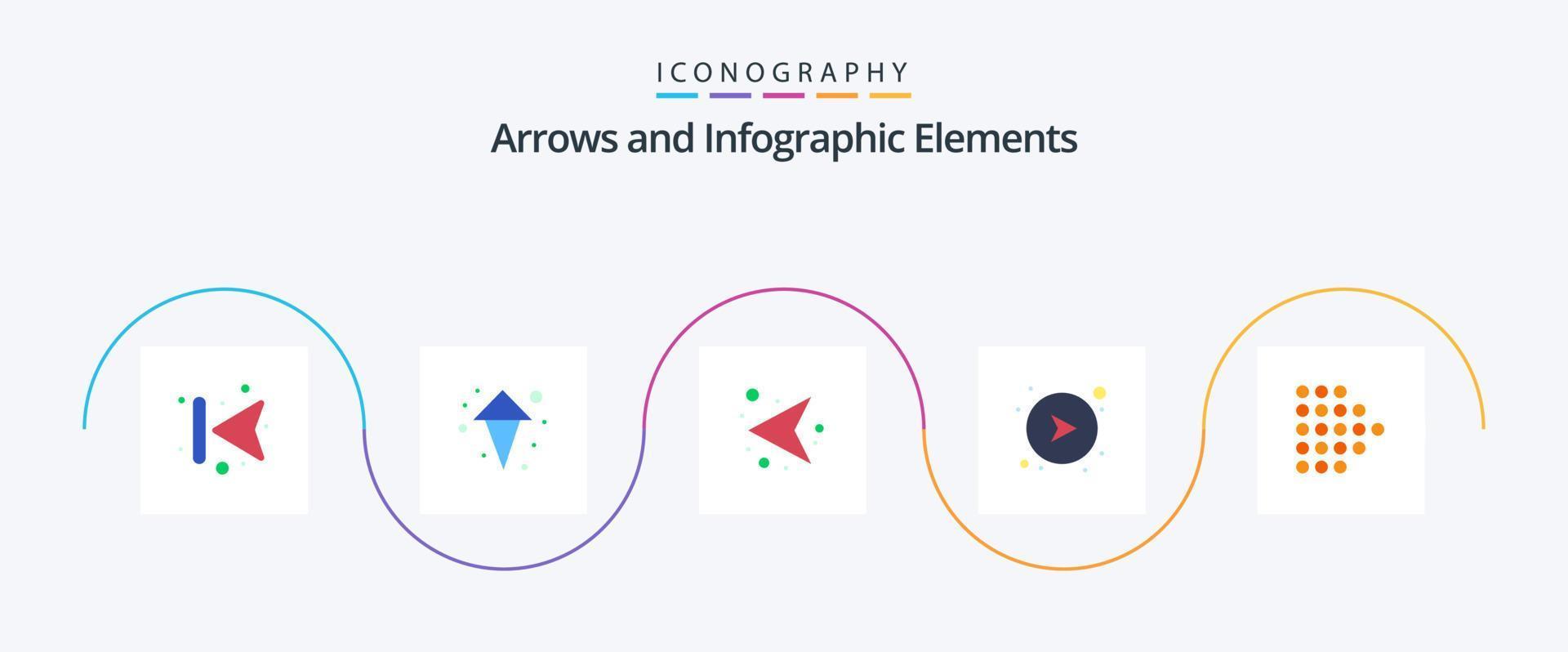Arrow Flat 5 Icon Pack Including dotted. arrow. direction. right. direction vector
