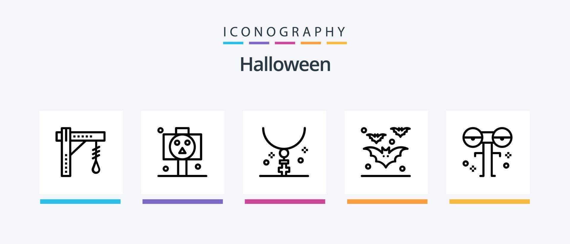 Halloween Line 5 Icon Pack Including ball. funeral. bats. death. casket. Creative Icons Design vector