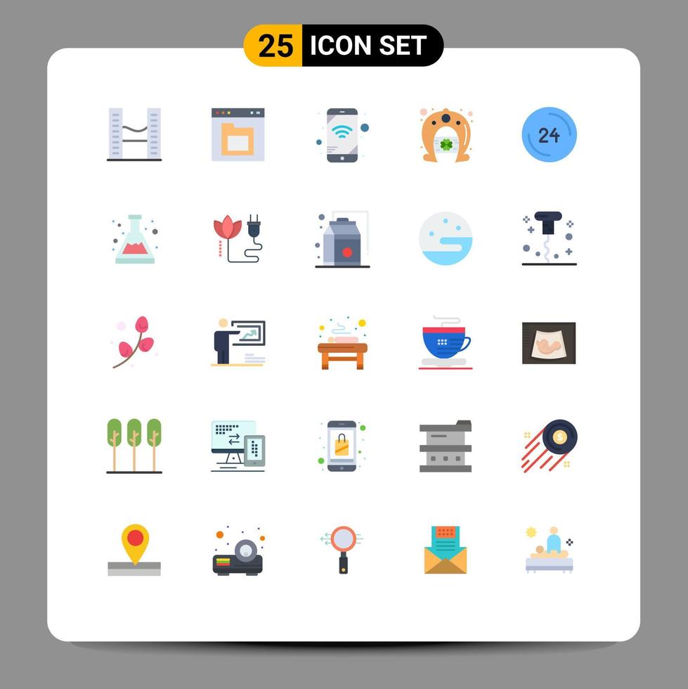Universal Icon Symbols Group of 25 Modern Flat Colors of call horseshoe interface fortune day Editable Vector Design Elements