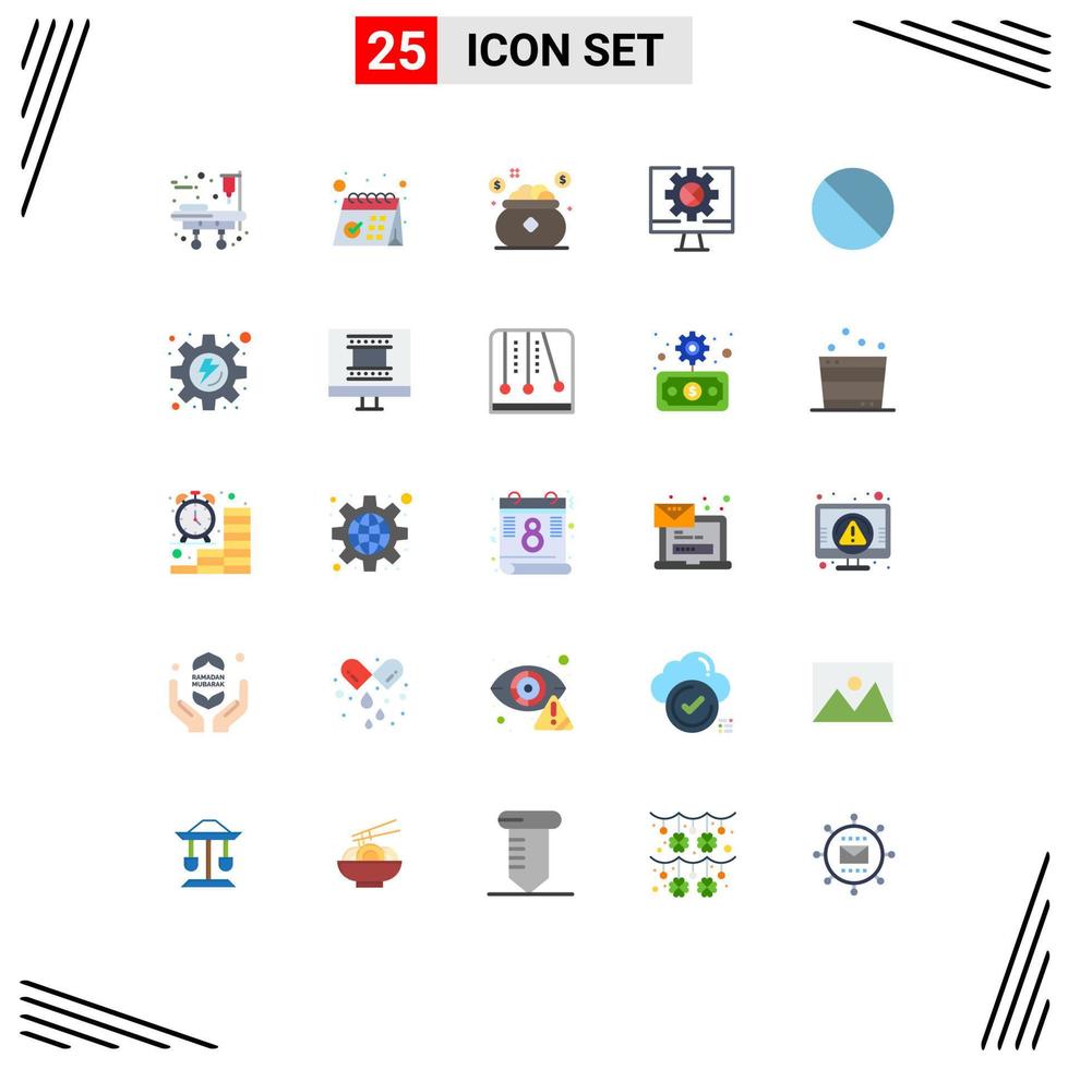 Group of 25 Modern Flat Colors Set for cancel online insurance internet saving Editable Vector Design Elements
