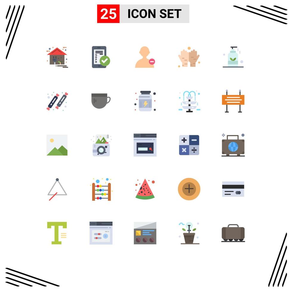 Modern Set of 25 Flat Colors Pictograph of massage praying security namaz user Editable Vector Design Elements