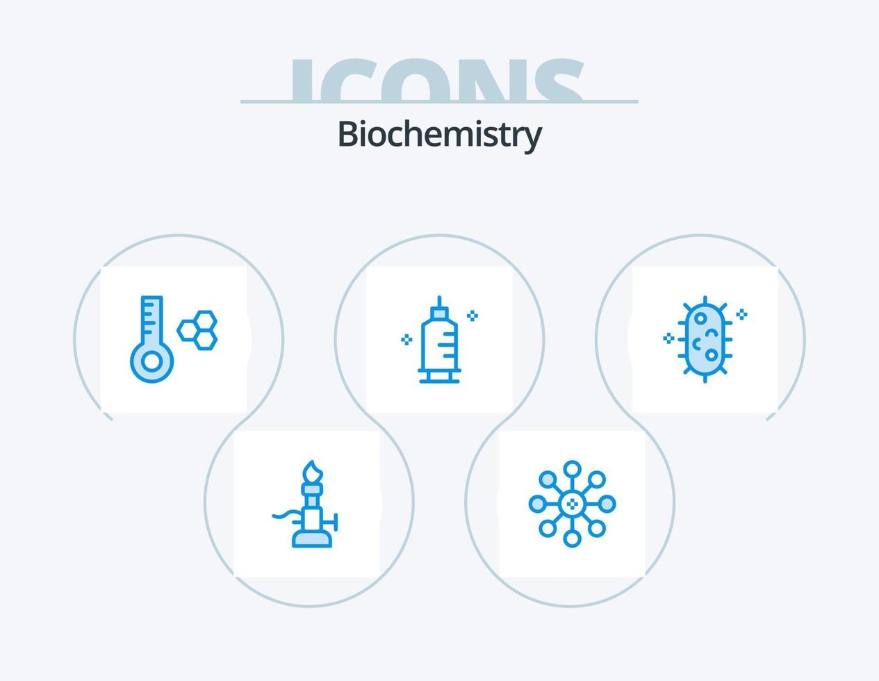 Biochemistry Blue Icon Pack 5 Icon Design. biochemistry. syringe. chemistry. pharmacy. chemistry vector