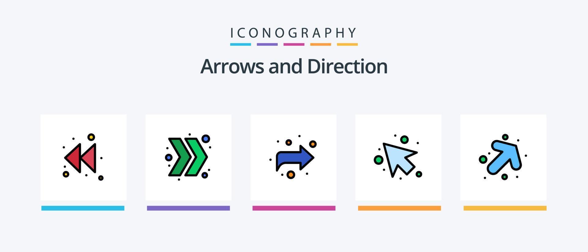 Arrow Line Filled 5 Icon Pack Including . up. left. Creative Icons Design vector