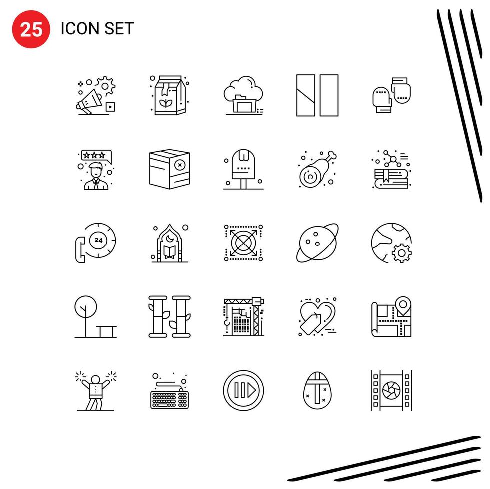 Line Pack of 25 Universal Symbols of layout frame drink editing data Editable Vector Design Elements