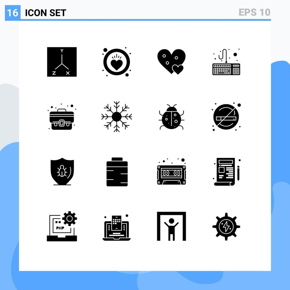 dieciséis creativo íconos moderno señales y símbolos de bolso caso me gusta negocio hardware editable vector diseño elementos