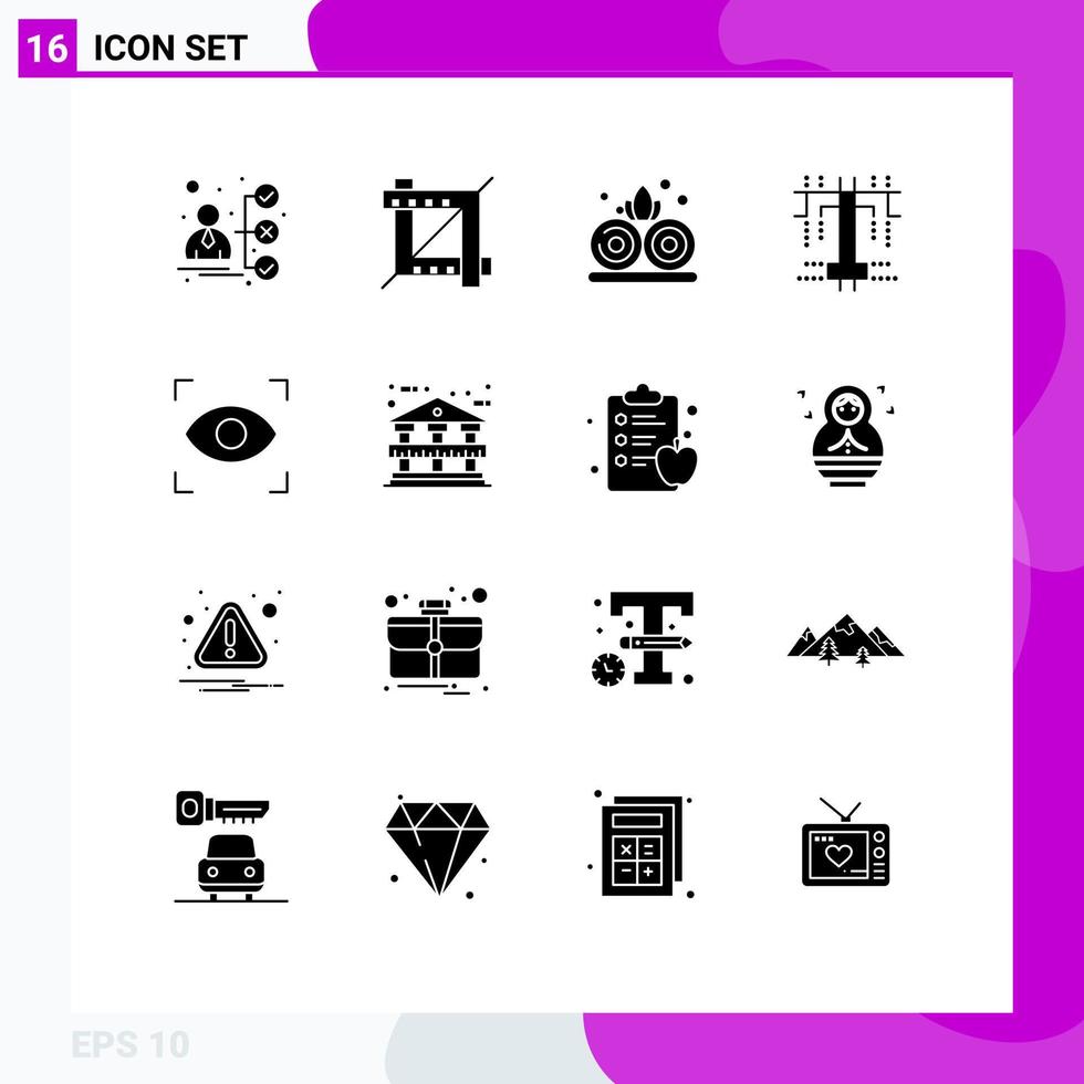16 Creative Icons Modern Signs and Symbols of bank view nature focus type Editable Vector Design Elements