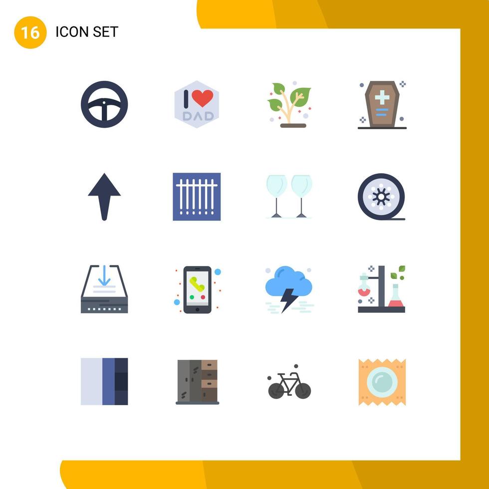 Universal Icon Symbols Group of 16 Modern Flat Colors of barcode arrow nature horrible dreadful Editable Pack of Creative Vector Design Elements
