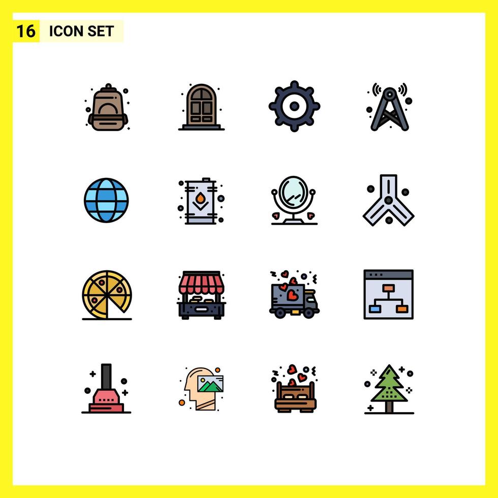 16 Creative Icons Modern Signs and Symbols of can internet mechanic globe network Editable Creative Vector Design Elements