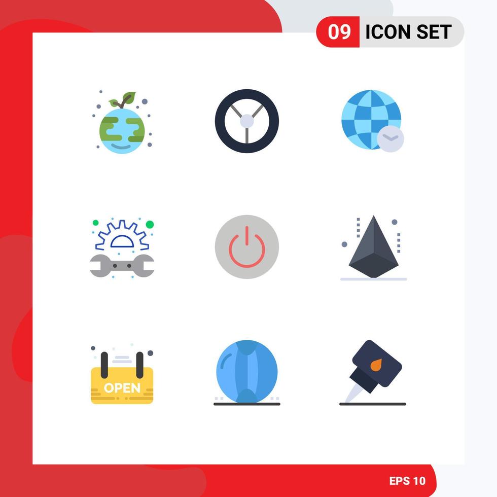 Set of 9 Modern UI Icons Symbols Signs for ui on web interface repair Editable Vector Design Elements