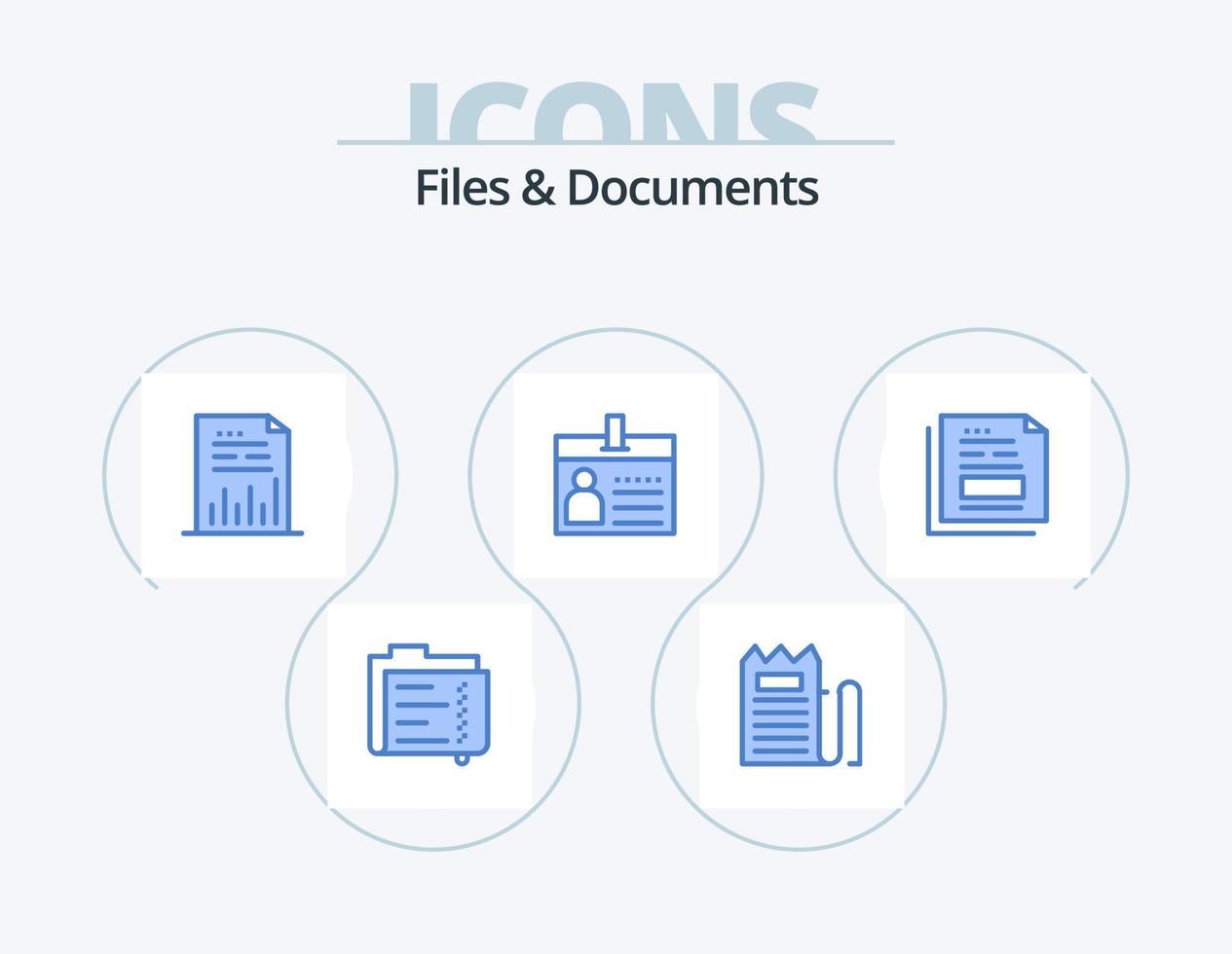 Files And Documents Blue Icon Pack 5 Icon Design. document. badge. payment. graph. document vector