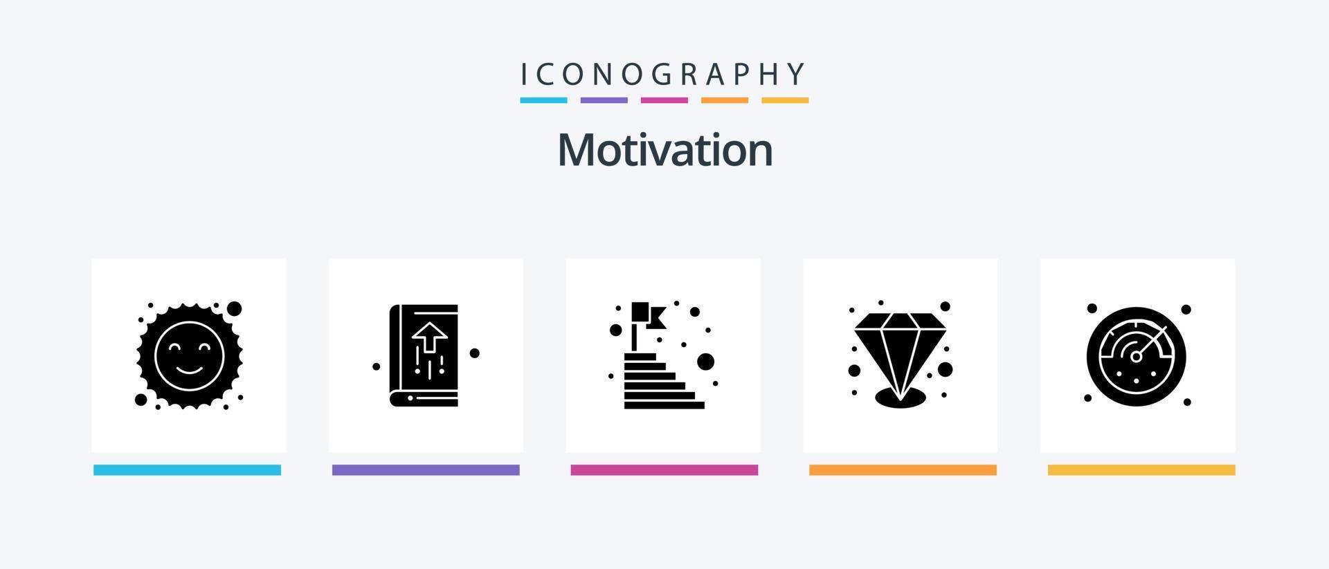 motivación glifo 5 5 icono paquete incluso cronógrafo. valor capaz. edad. calidad. éxito. creativo íconos diseño vector