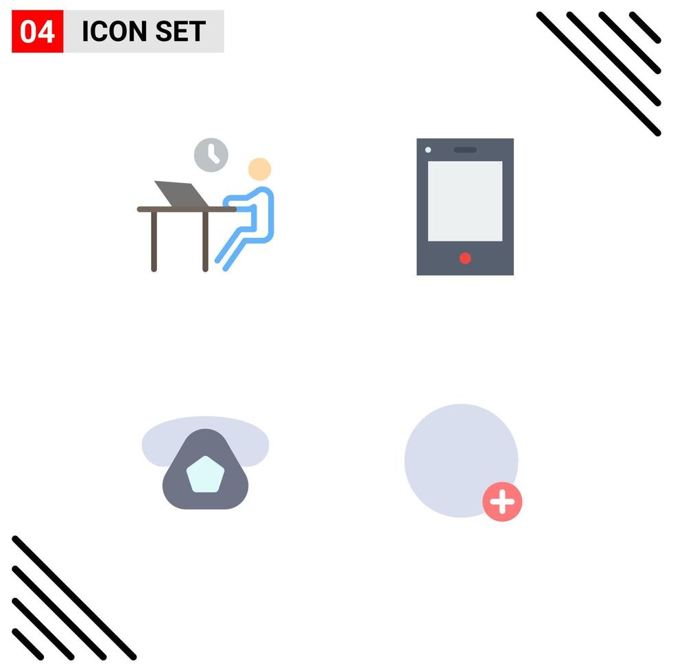 plano icono paquete de 4 4 universal símbolos de escritorio móvil persona ipad teléfono editable vector diseño elementos