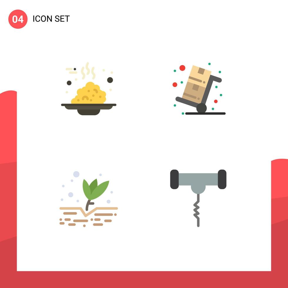 4 4 creativo íconos moderno señales y símbolos de desayuno carretilla gachas de avena rebaja cultivo editable vector diseño elementos