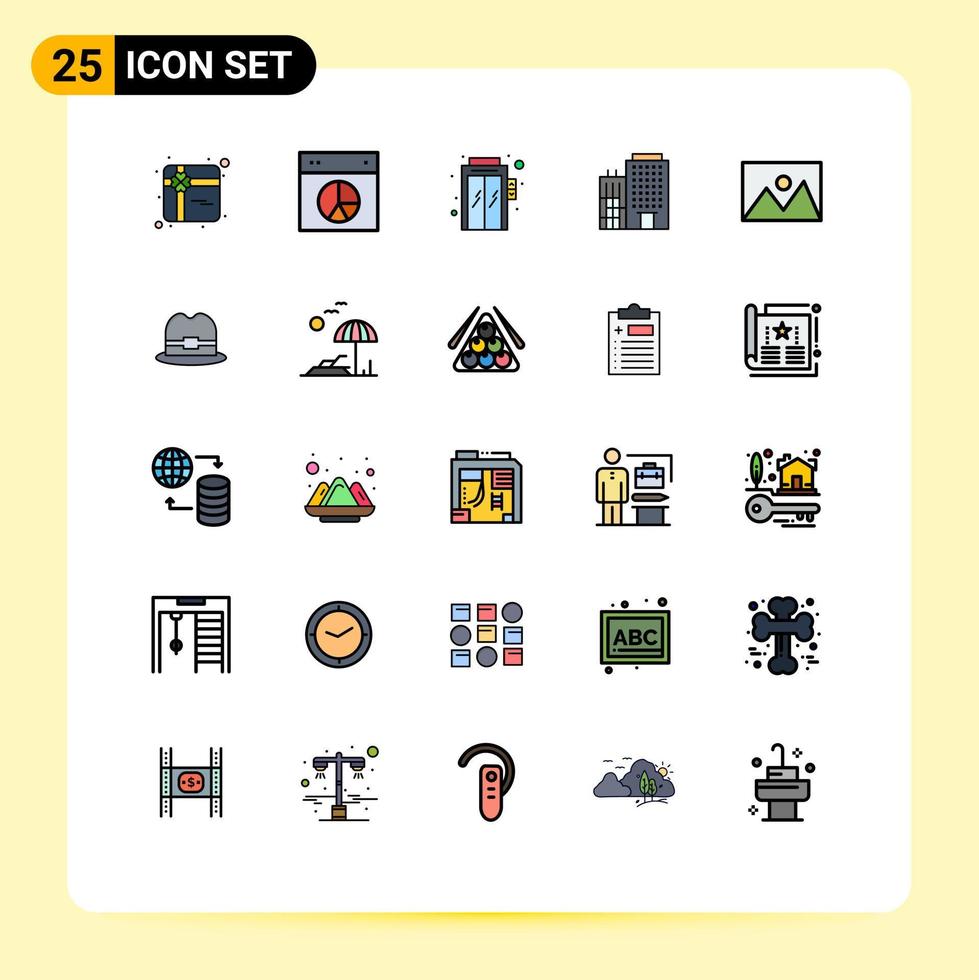 25 Creative Icons Modern Signs and Symbols of home ware appliances elevator service building Editable Vector Design Elements