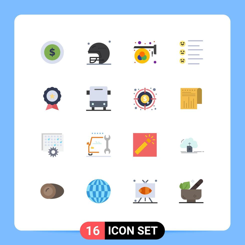 16 Creative Icons Modern Signs and Symbols of badge text advertisement list print Editable Pack of Creative Vector Design Elements