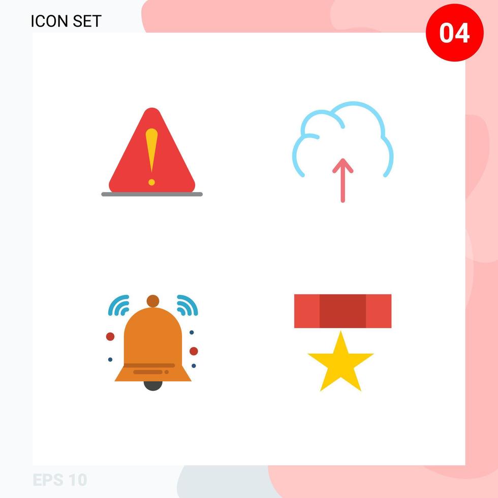 4 Thematic Vector Flat Icons and Editable Symbols of alert alert logistic multimedia notification Editable Vector Design Elements