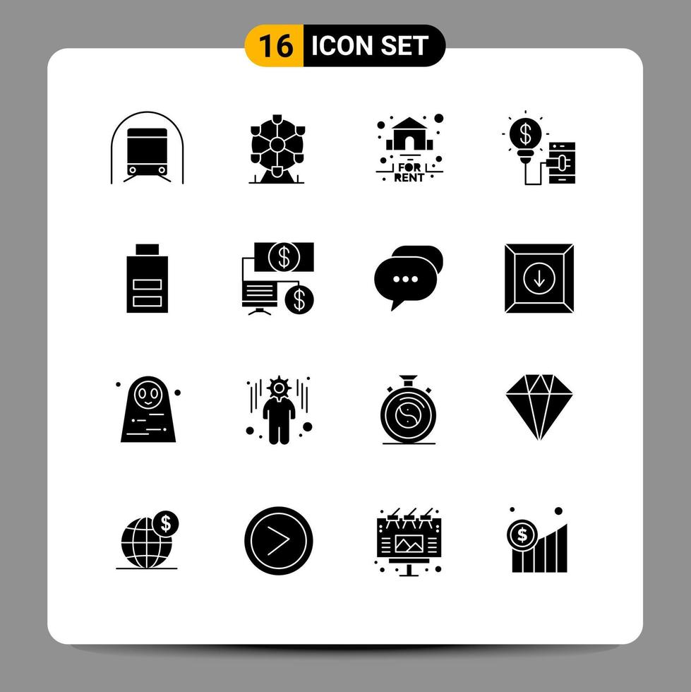 16 Creative Icons Modern Signs and Symbols of interface technology estate smartphone creative Editable Vector Design Elements
