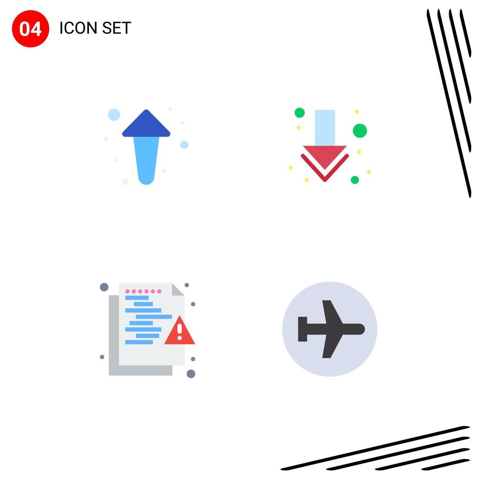 Stock Vector Icon Pack of 4 Line Signs and Symbols for arrow network direction full security Editable Vector Design Elements