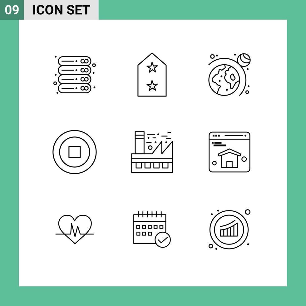 9 Creative Icons Modern Signs and Symbols of ecology earth metal user basic Editable Vector Design Elements