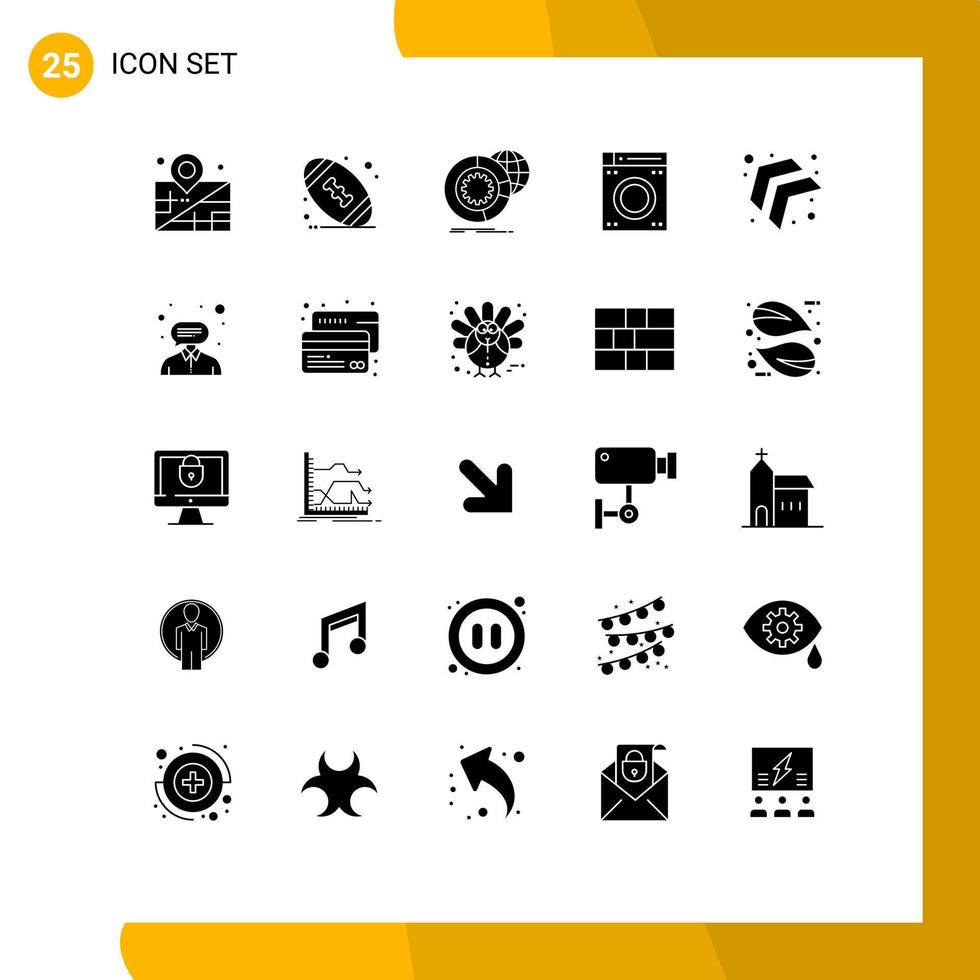 Set of 25 Modern UI Icons Symbols Signs for consultant up analysis arrow machine Editable Vector Design Elements