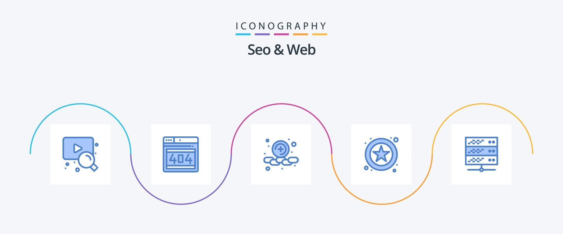 Seo and Web Blue 5 Icon Pack Including . server. plus. network server. web vector