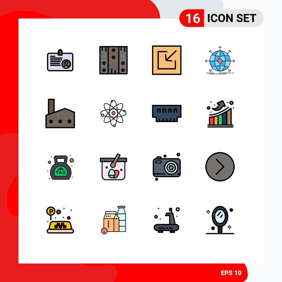 Stock Vector Icon Pack of 16 Line Signs and Symbols for factory network wood international business Editable Creative Vector Design Elements