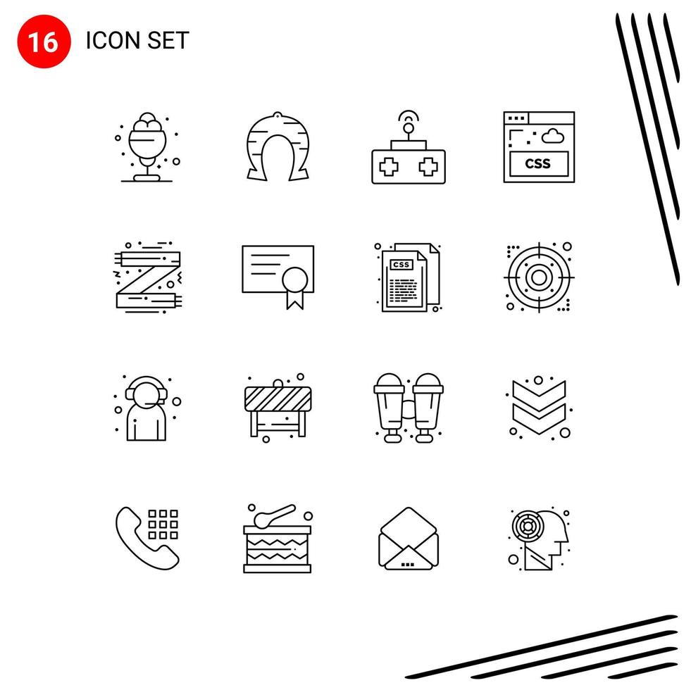Universal Icon Symbols Group of 16 Modern Outlines of christmas style patricks sheet toy Editable Vector Design Elements