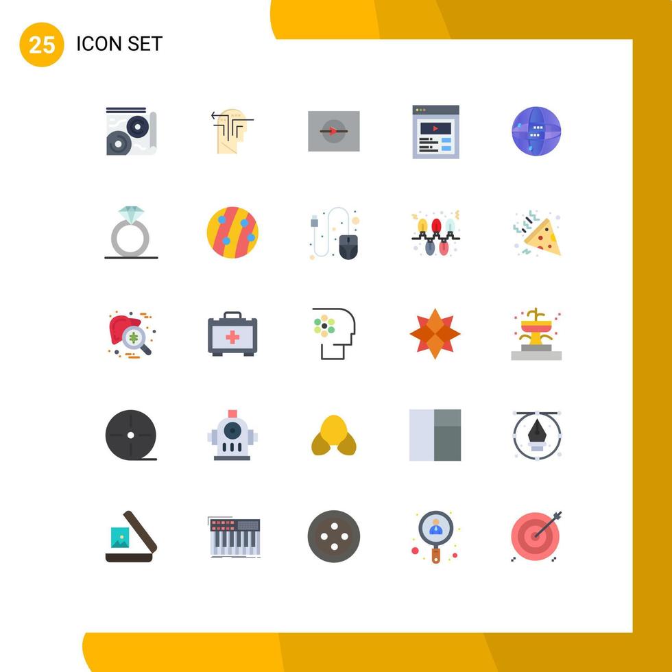 25 creativo íconos moderno señales y símbolos de Internet web vídeo usuario interfaz personalizado contenido editable vector diseño elementos
