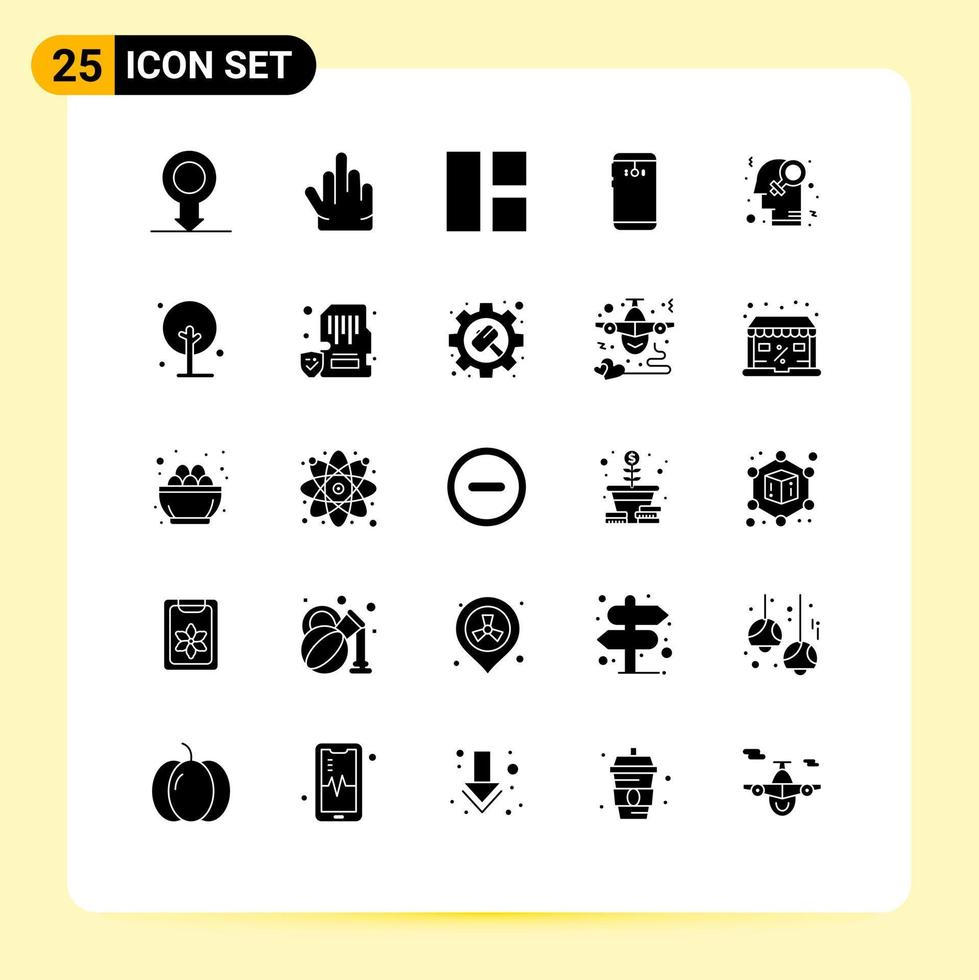 Set of 25 Modern UI Icons Symbols Signs for homophile feminism image back mobile Editable Vector Design Elements