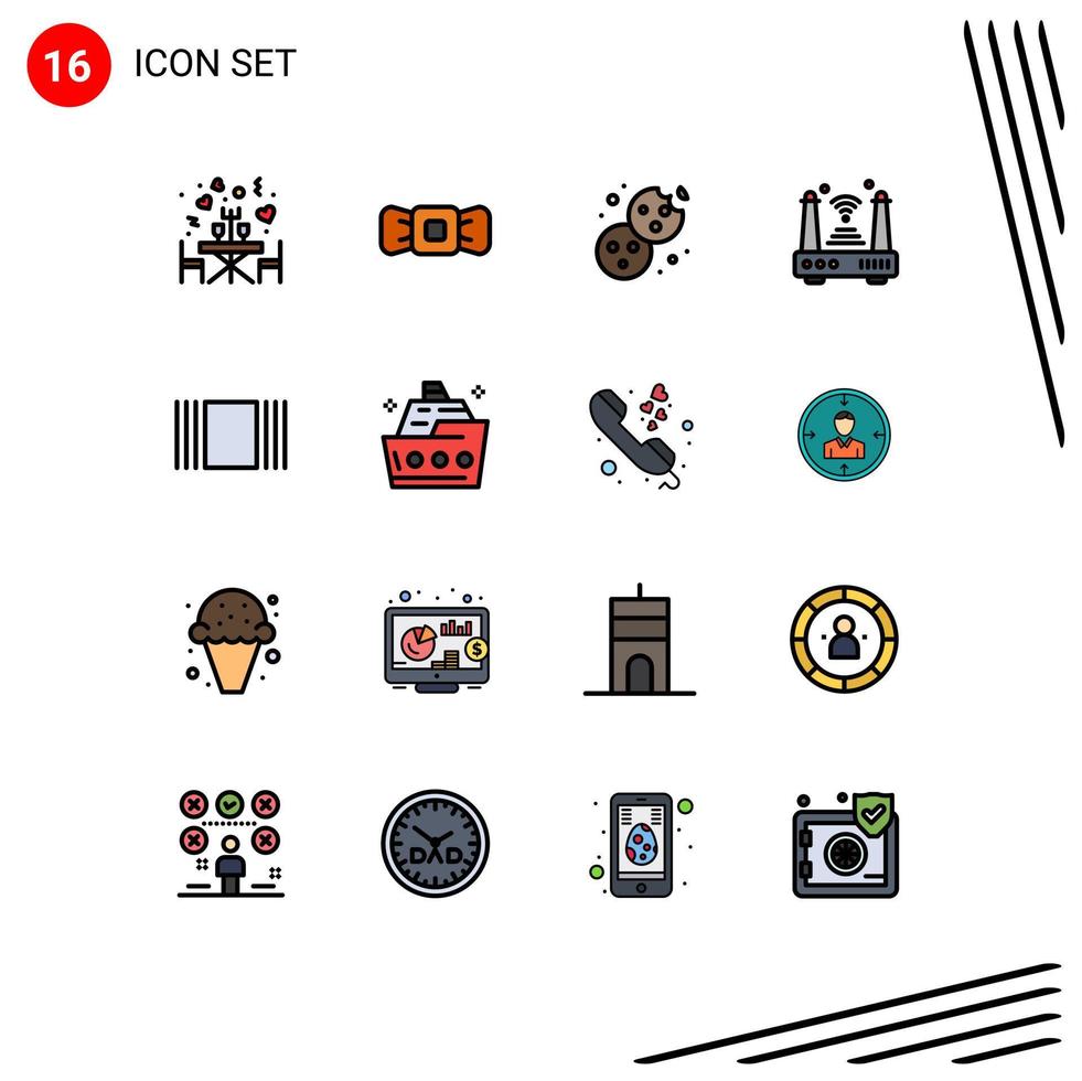 16 Creative Icons Modern Signs and Symbols of cover things bake router internet Editable Creative Vector Design Elements