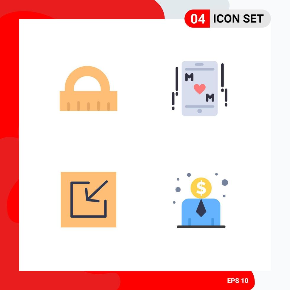 Flat Icon Pack of 4 Universal Symbols of architecture save phone mother employee salary Editable Vector Design Elements