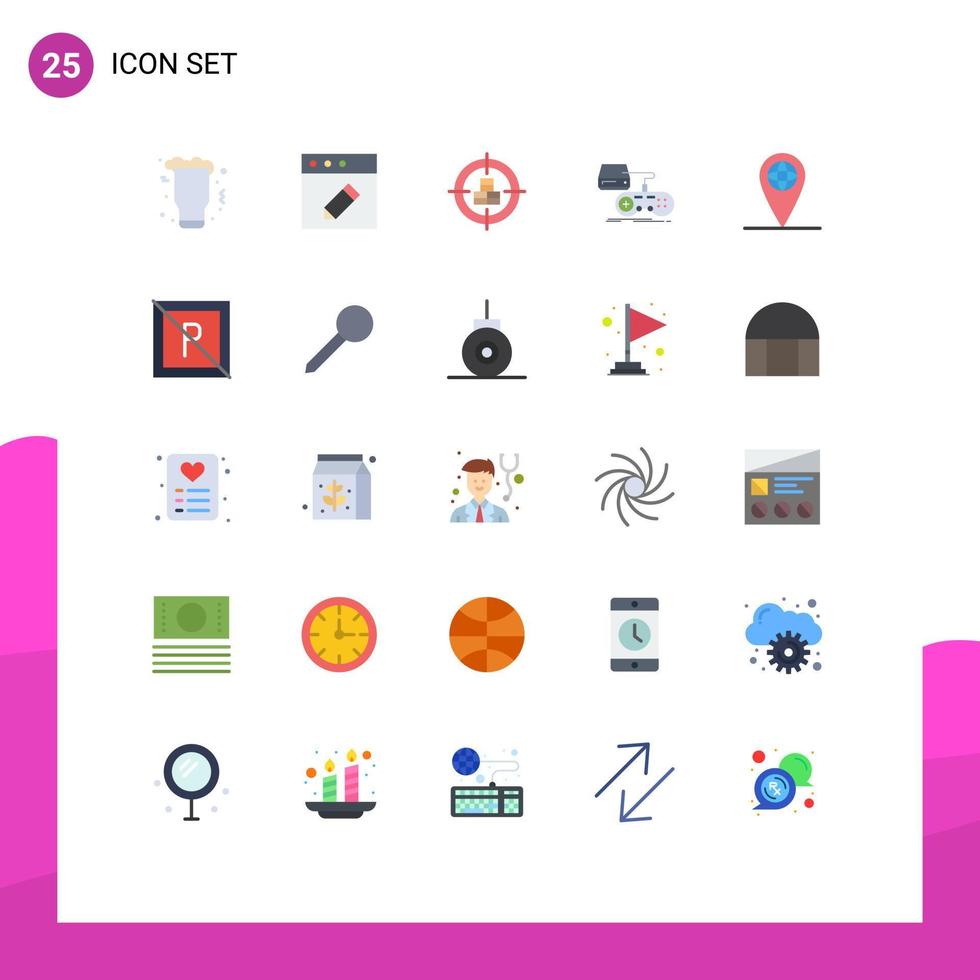 Set of 25 Modern UI Icons Symbols Signs for play gaming buy game valentine Editable Vector Design Elements