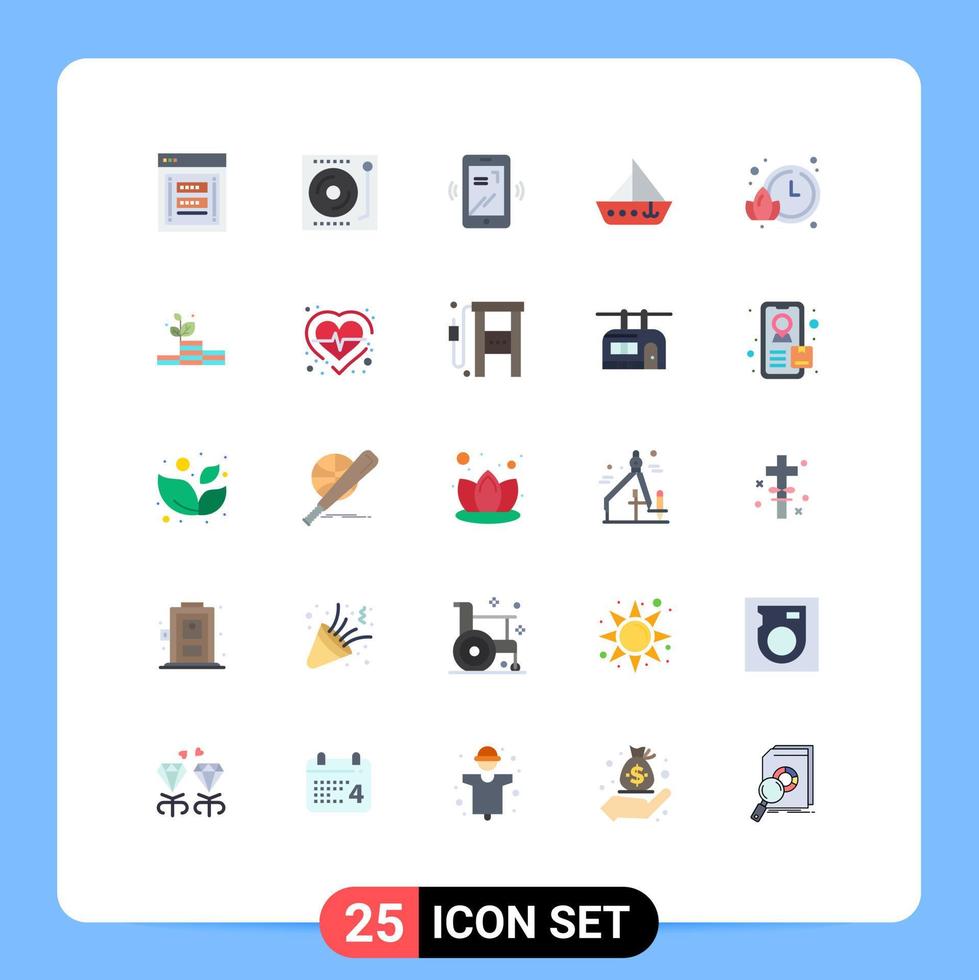 Set of 25 Modern UI Icons Symbols Signs for yacht ship turntable sail layout Editable Vector Design Elements