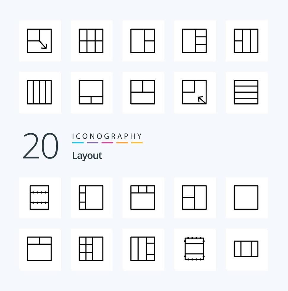 20 Layout Line icon Pack like  maximize view layout grid vector