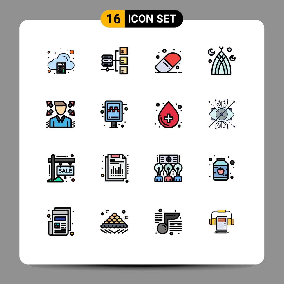 16 Creative Icons Modern Signs and Symbols of profile businessman back to school muslim month Editable Creative Vector Design Elements