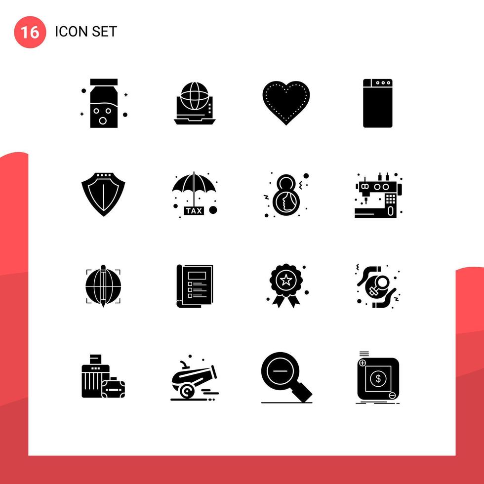 16 Creative Icons Modern Signs and Symbols of sheild machine network report like Editable Vector Design Elements