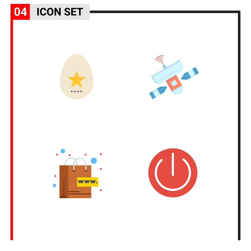 4 Flat Icon concept for Websites Mobile and Apps egg ecommerce spring radar web Editable Vector Design Elements