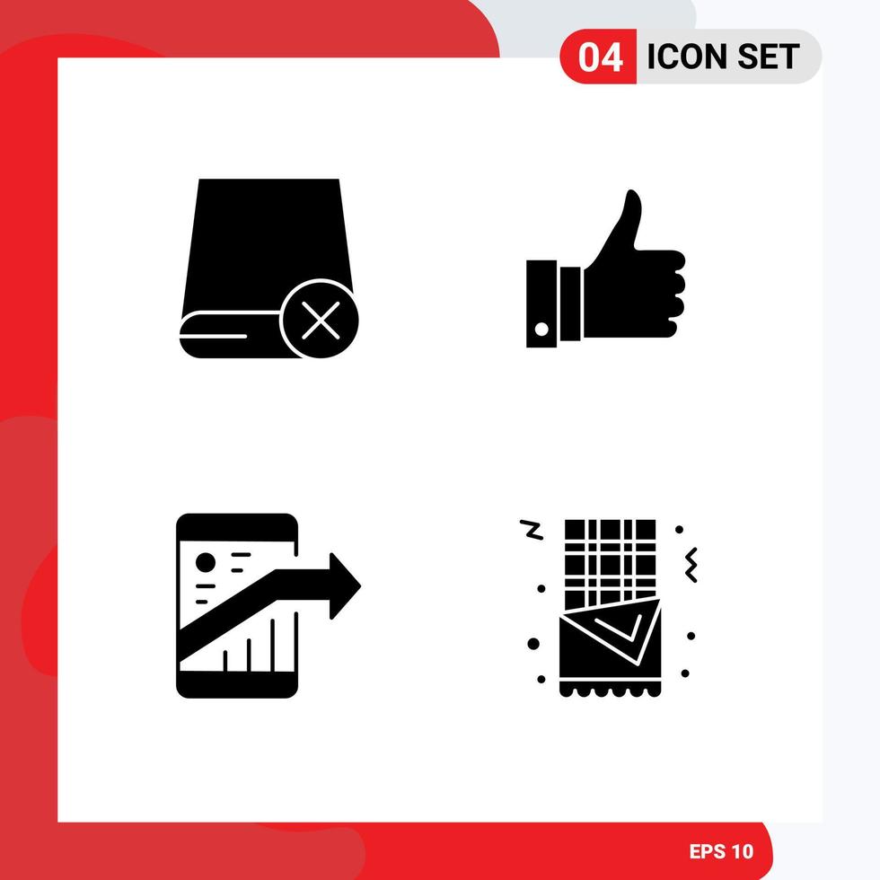 Modern Set of 4 Solid Glyphs Pictograph of computers arrow gadget remarks marketing Editable Vector Design Elements