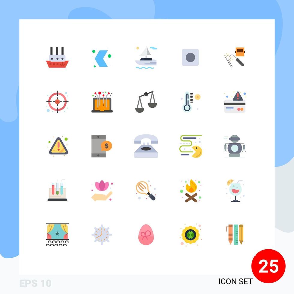 User Interface Pack of 25 Basic Flat Colors of mask welding pointer maximize app Editable Vector Design Elements
