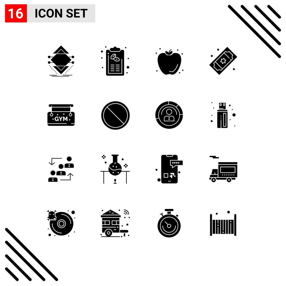16 Creative Icons Modern Signs and Symbols of theater tickets movie raffle list cinema tickets apple Editable Vector Design Elements