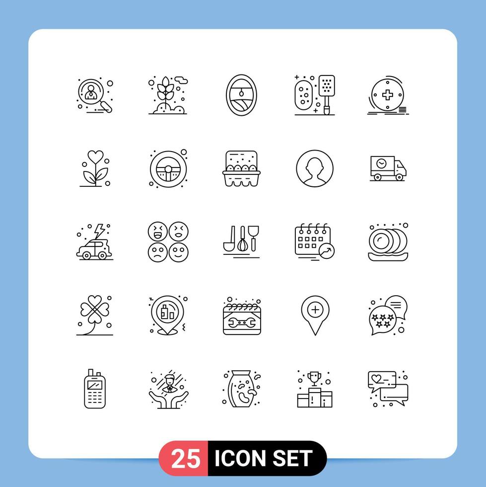 Pack of 25 Modern Lines Signs and Symbols for Web Print Media such as digital shower wheat scrub bath Editable Vector Design Elements