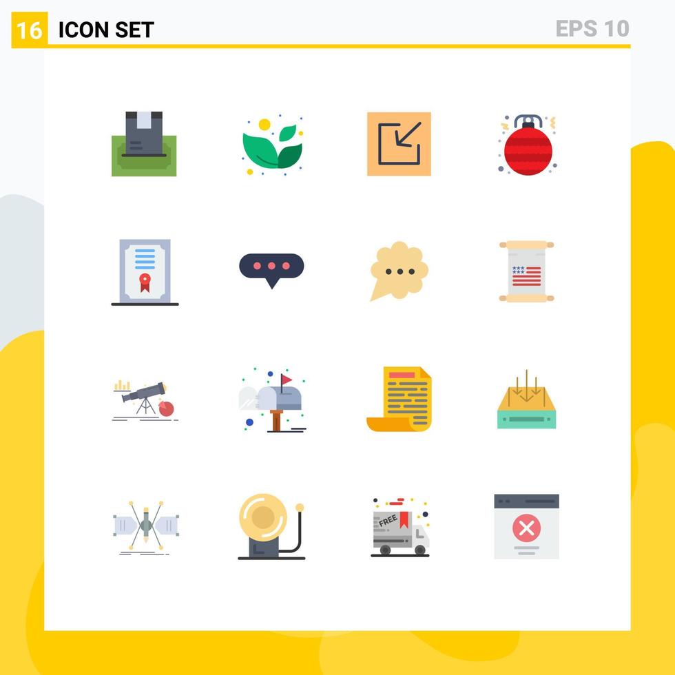 16 Universal Flat Colors Set for Web and Mobile Applications diploma certificate download ornament bauble Editable Pack of Creative Vector Design Elements