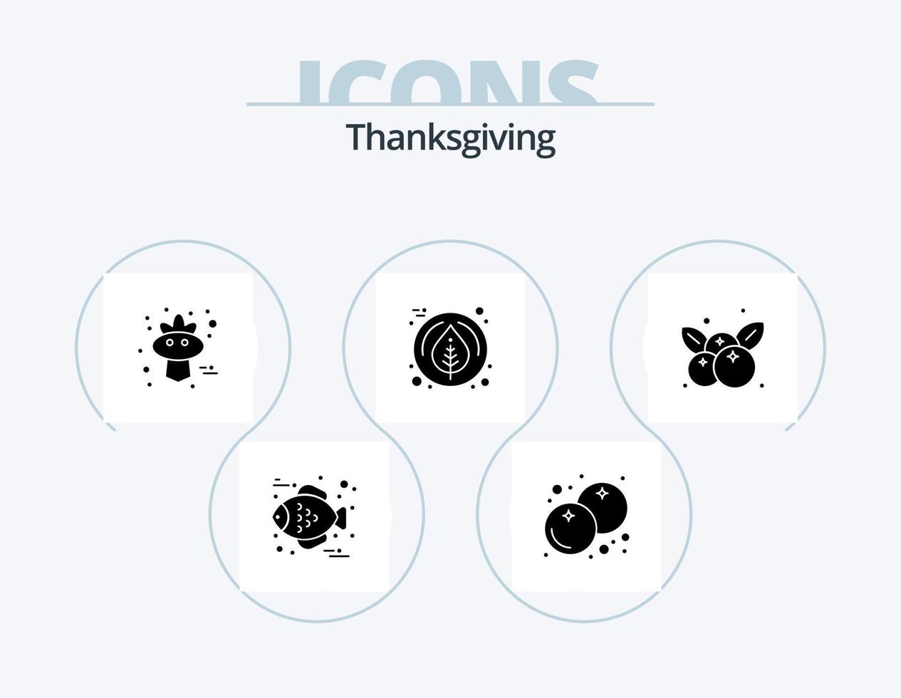 Thanksgiving Glyph Icon Pack 5 Icon Design. cherries. fruit. bird. cherry. maple vector