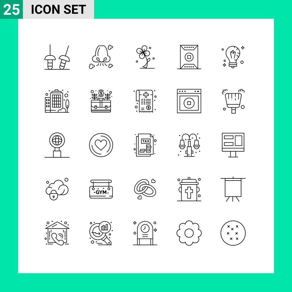 Set of 25 Modern UI Icons Symbols Signs for stadium sport flora football spring Editable Vector Design Elements