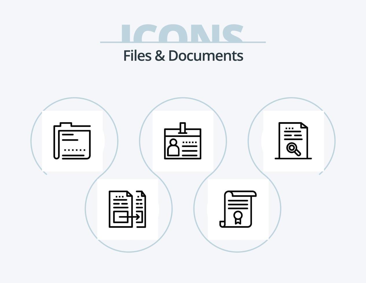 Files And Documents Line Icon Pack 5 Icon Design. data. archive. office. file. database vector