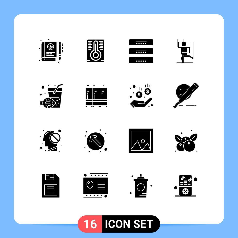 16 Solid Glyph concept for Websites Mobile and Apps manipulation human cabinet control interior Editable Vector Design Elements