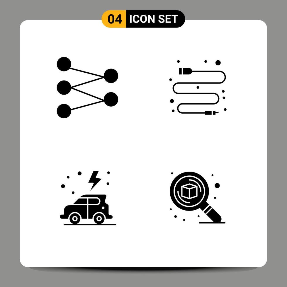 User Interface Solid Glyph Pack of modern Signs and Symbols of figure car cable earth detail Editable Vector Design Elements