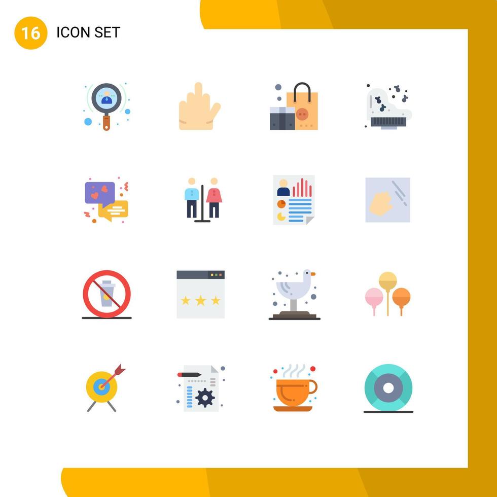 Set of 16 Modern UI Icons Symbols Signs for elevator communication branding chat instrument Editable Pack of Creative Vector Design Elements