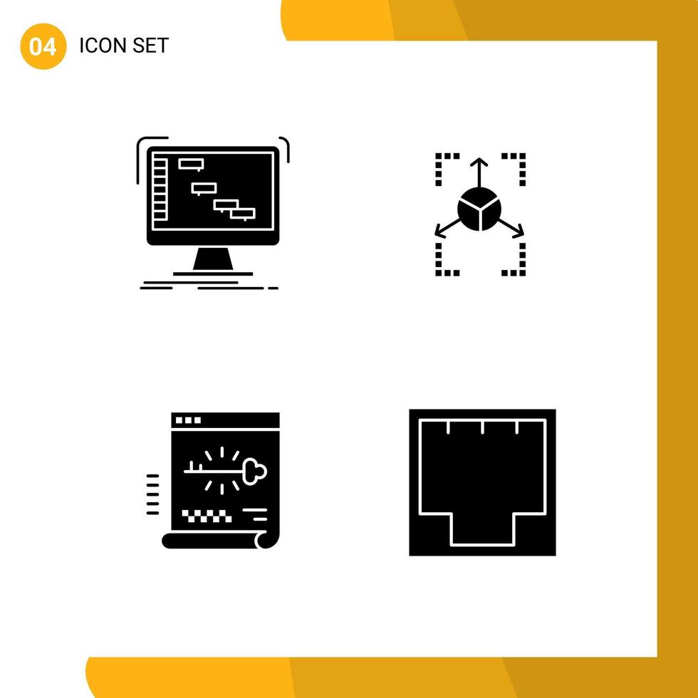 Universal Solid Glyph Signs Symbols of ableton key digital grid login Editable Vector Design Elements